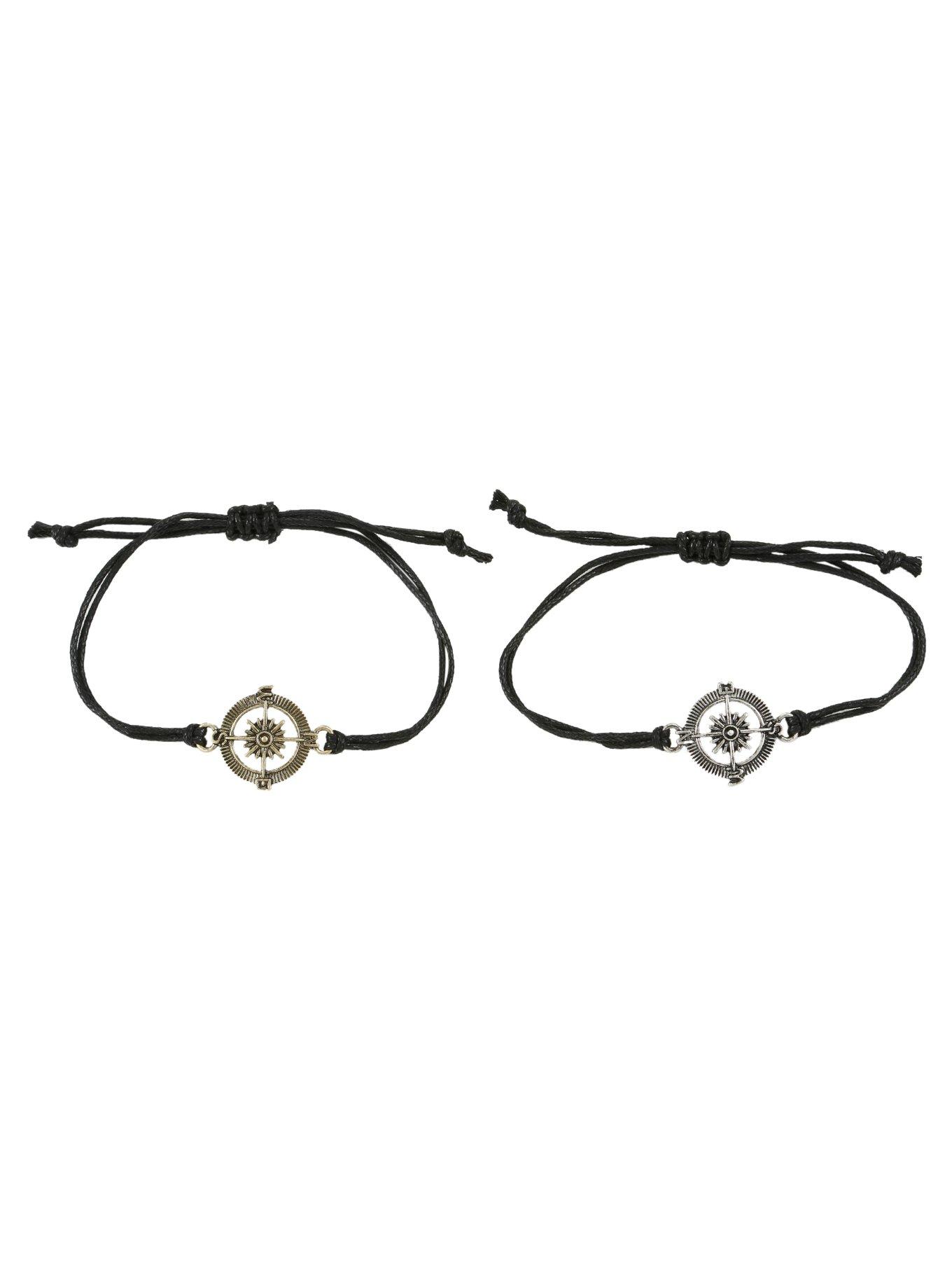 Blackheart Compass Best Friend Cord Bracelet Set, , alternate