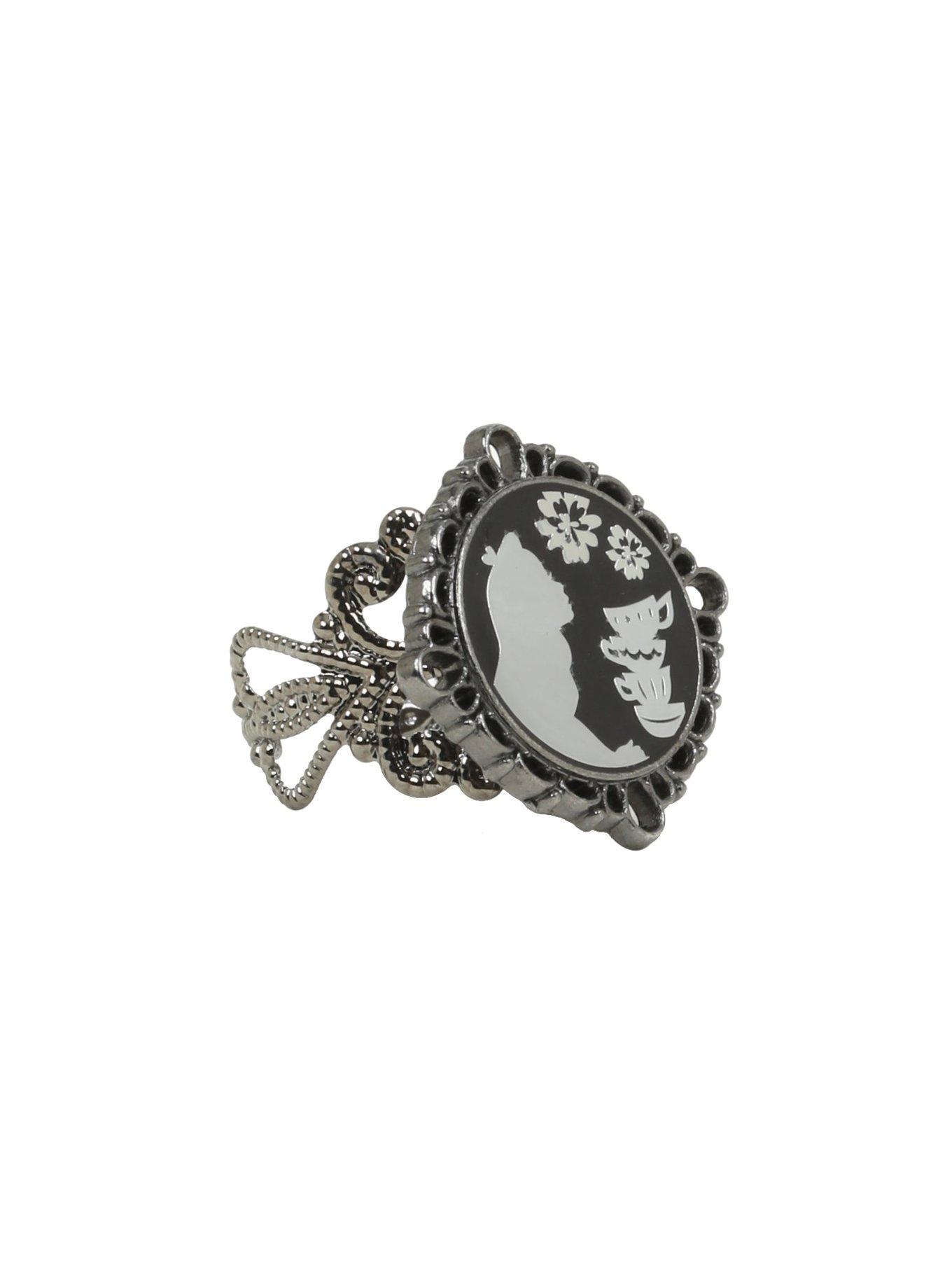 Disney Alice In Wonderland Silhouette Filigree Ring, , alternate