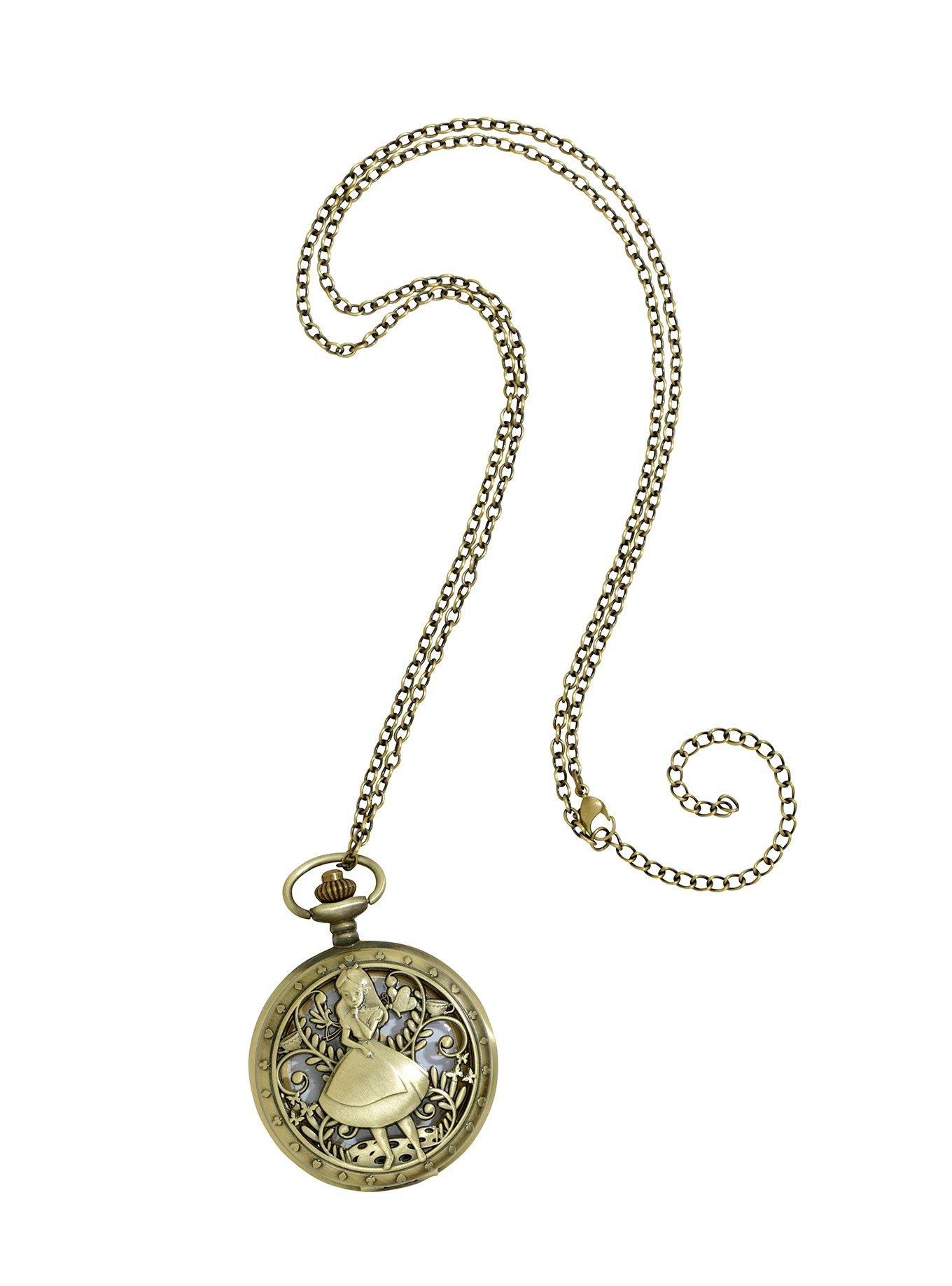 Disney Alice In Wonderland Pocket Watch Necklace, , alternate