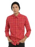 Harry Potter Gryffindor Plaid Woven Button-Up, , alternate