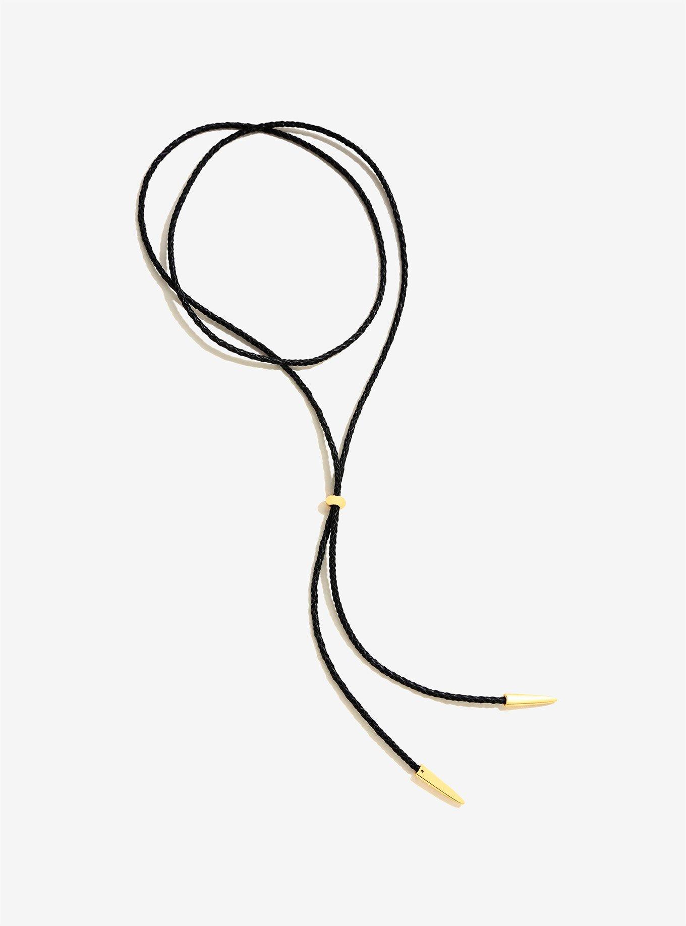 Leather Bolo Tie Choker, , alternate