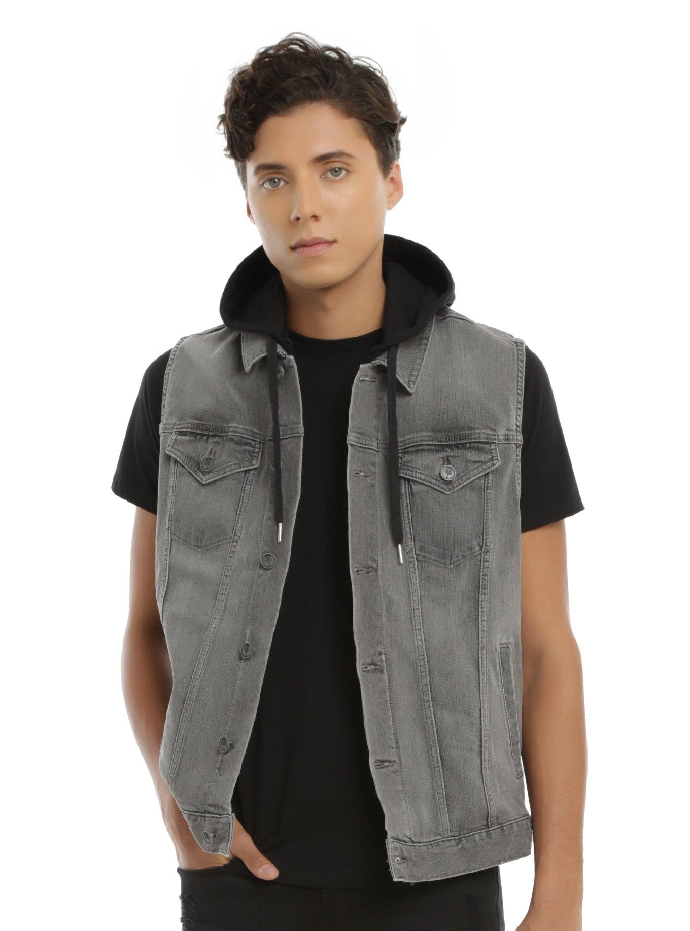 Harry Potter Death Eater Guys Hooded Denim Vest, , alternate