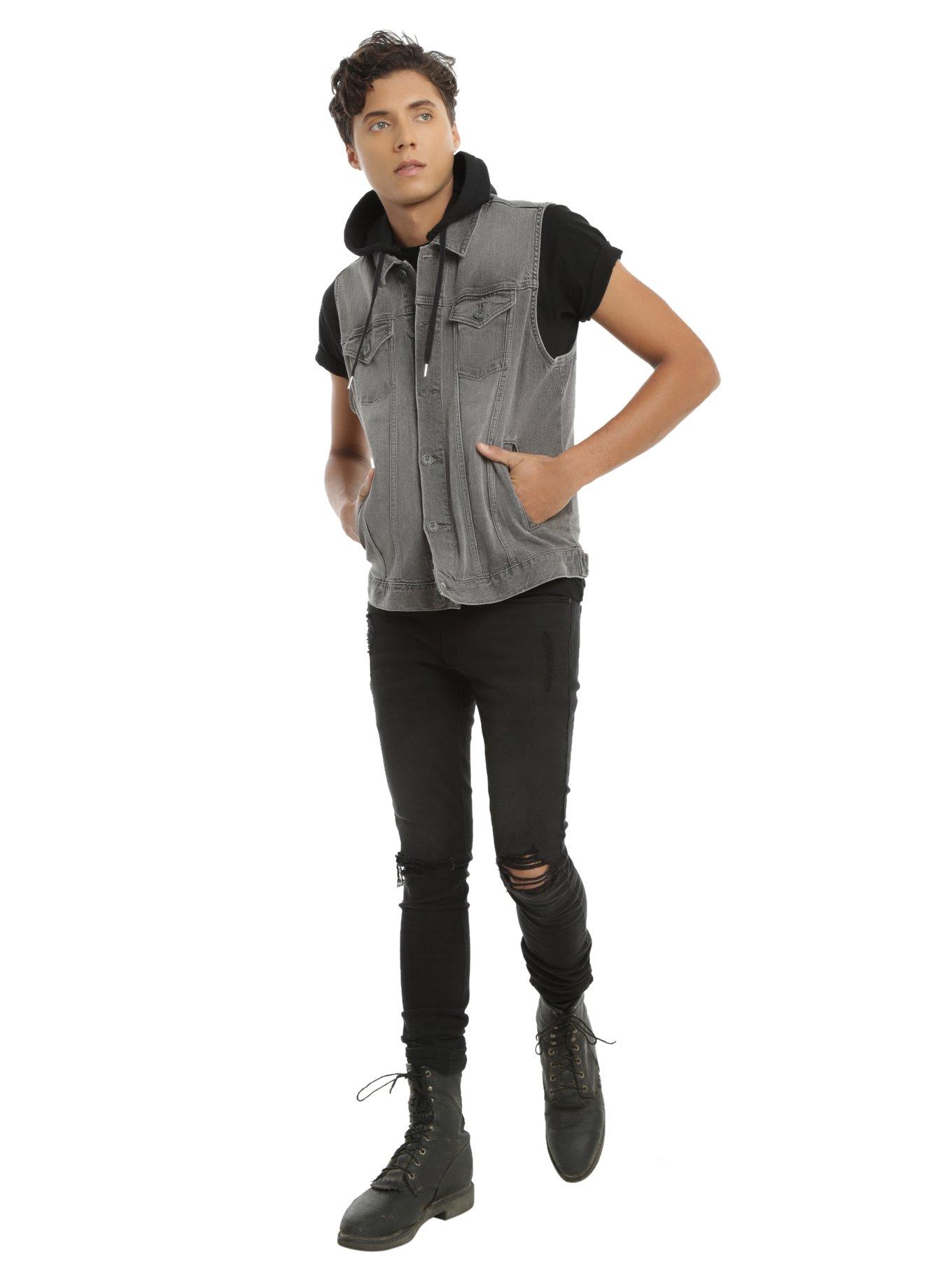 Harry Potter Death Eater Guys Hooded Denim Vest, , alternate