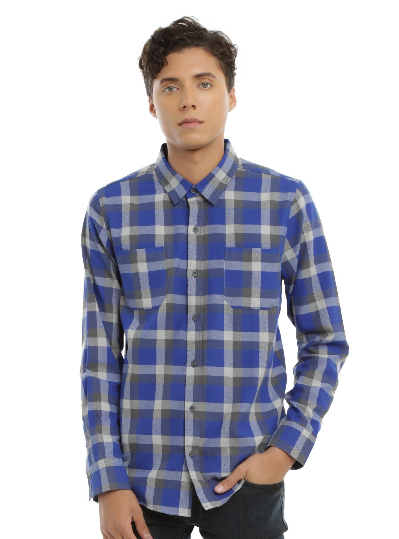 Harry Potter Ravenclaw Plaid Woven Button-Up, , alternate