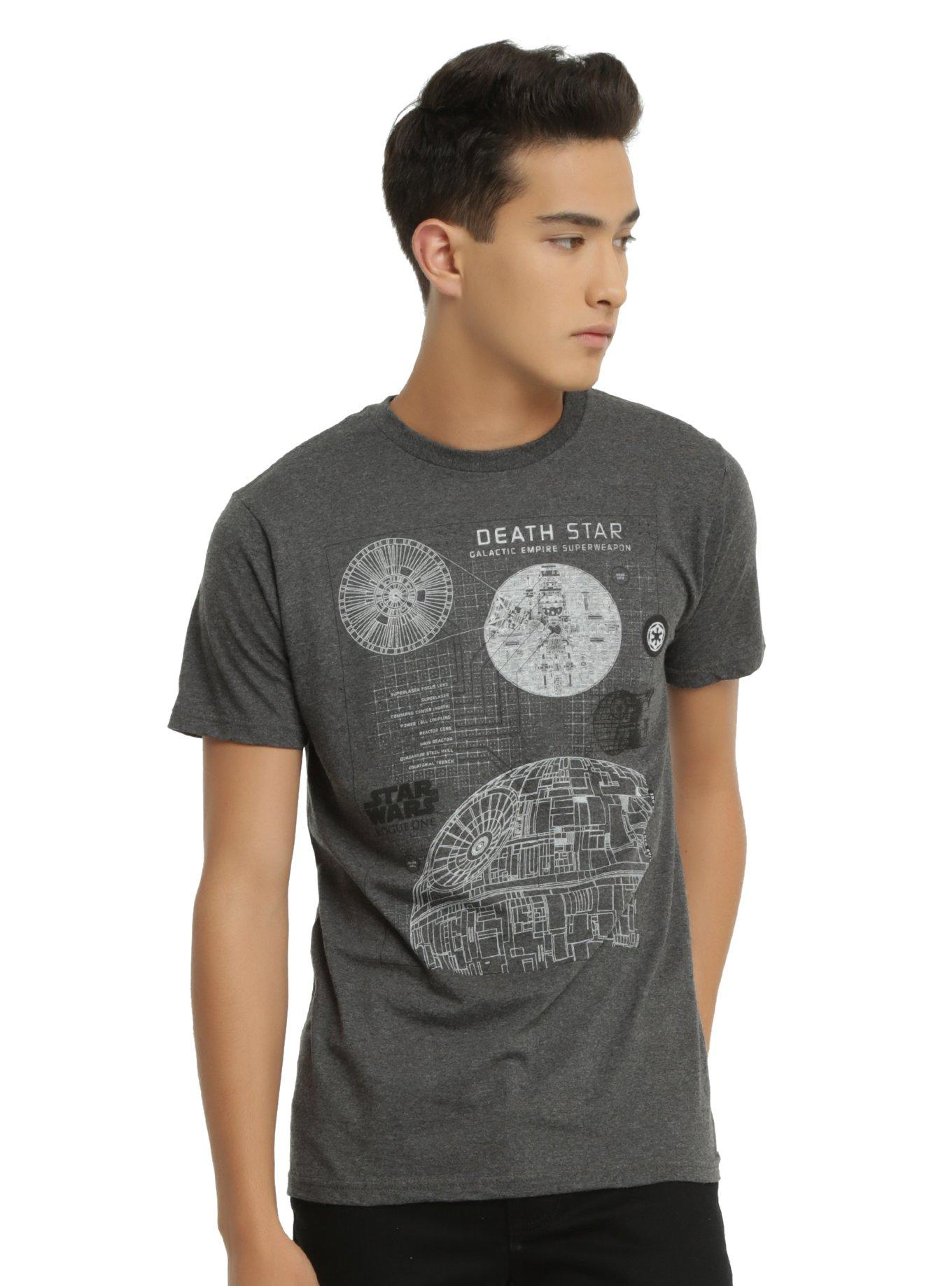 Star Wars Rogue One Death Star Schematic T-Shirt, BLACK, alternate