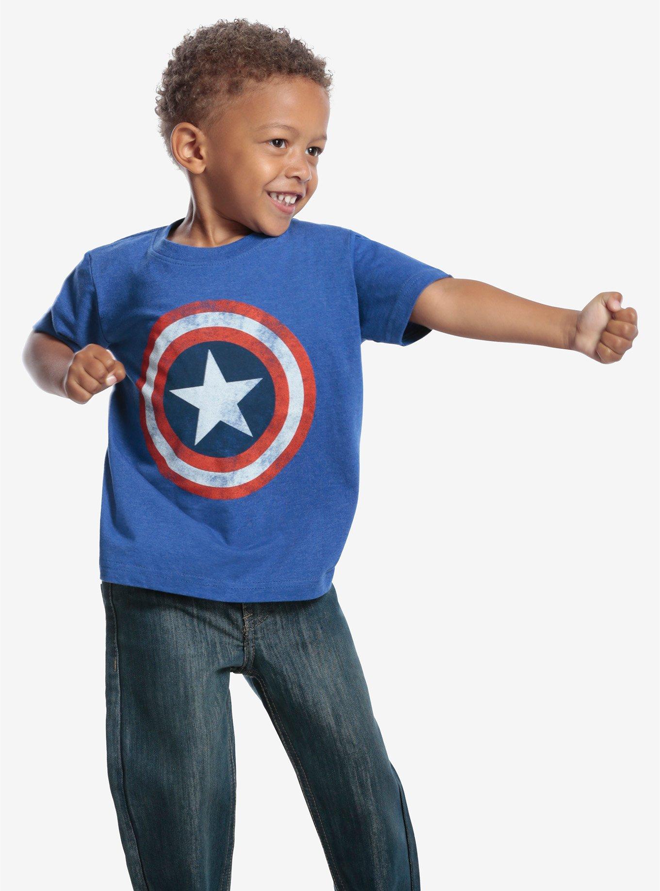 Marvel Captain America Distressed Logo Toddler Tee, , alternate