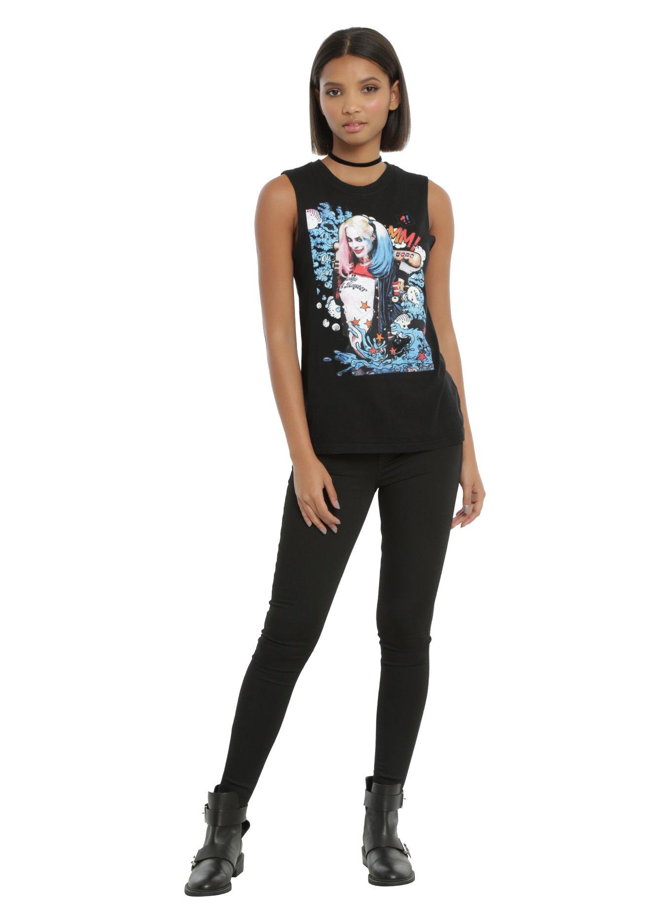 Suicide Squad Harley Quinn Cartoon Girls Muscle Top, , alternate