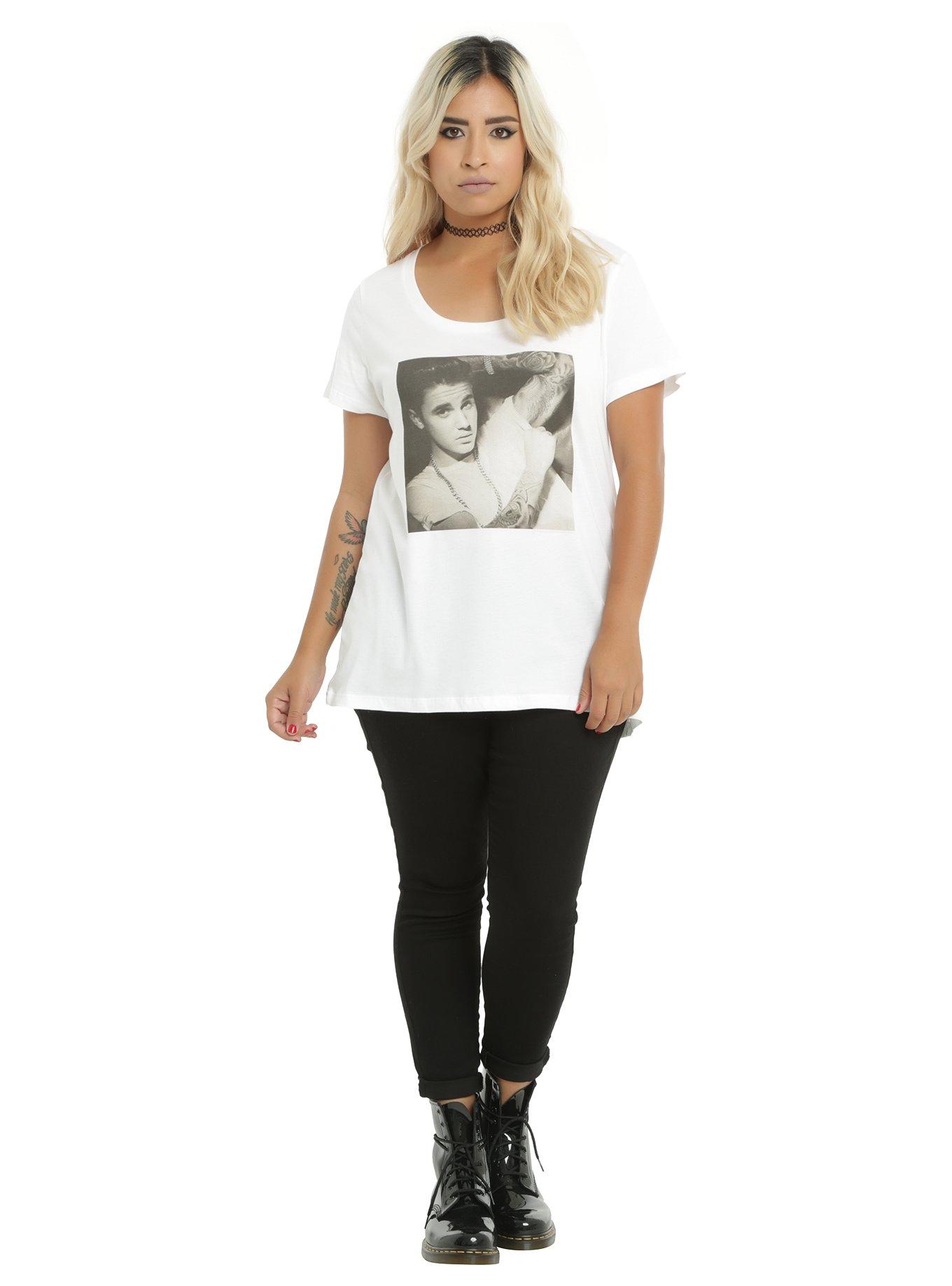 Justin Bieber Photo Girls T-Shirt Plus Size, , alternate