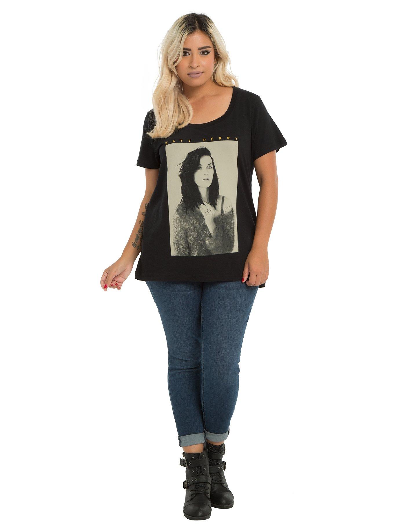 Katy Perry Black & White Photo T-Shirt Plus Size, , alternate