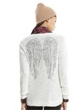 Ivory Drop Shoulder Angel Wing Girls Sweater, , alternate