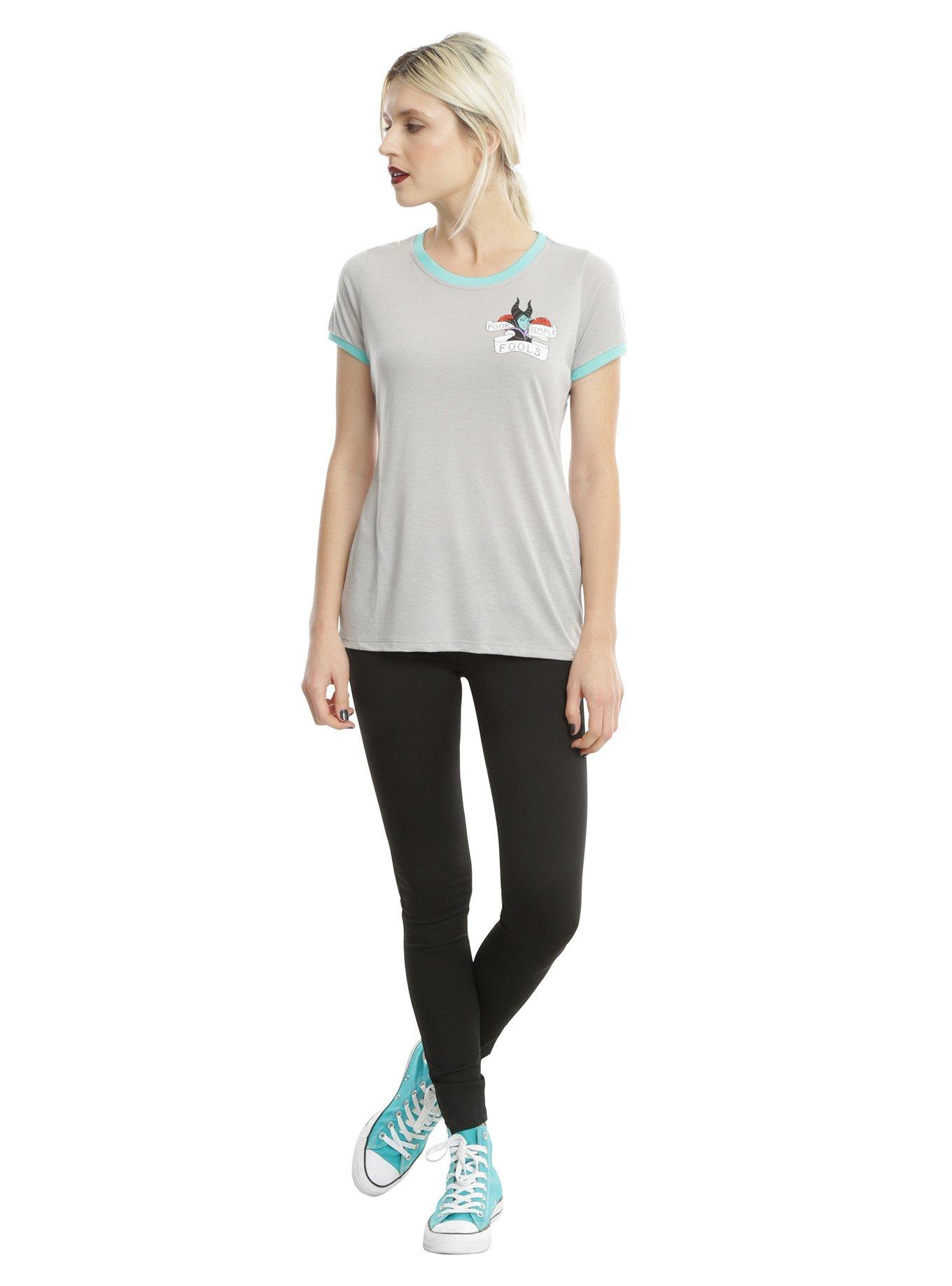 Disney Sleeping Beauty Maleficent Fools Girls Ringer T-Shirt, , alternate