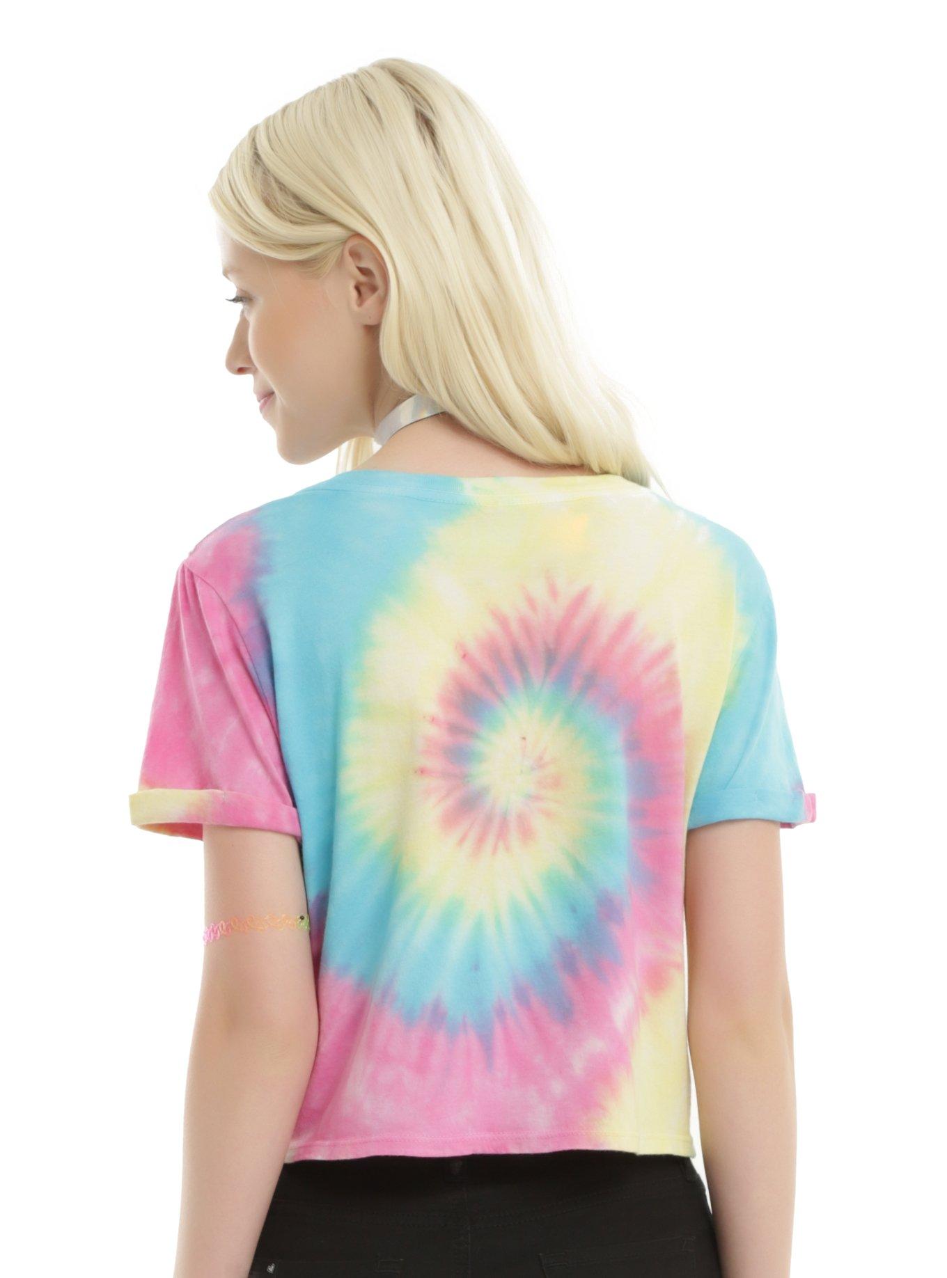 Tie Dye Unicorn Evolution Girls Crop T-Shirt, , alternate