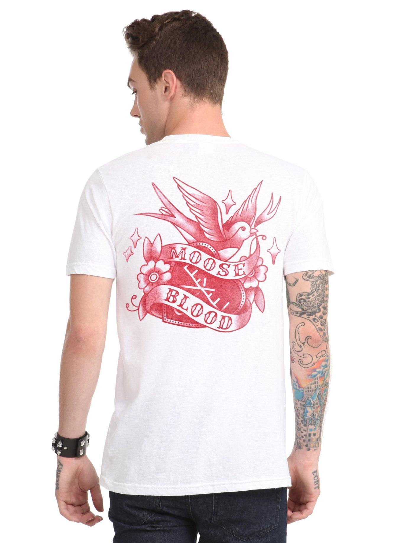 Moose Blood Sparrow Heart Tattoo T-Shirt, , alternate