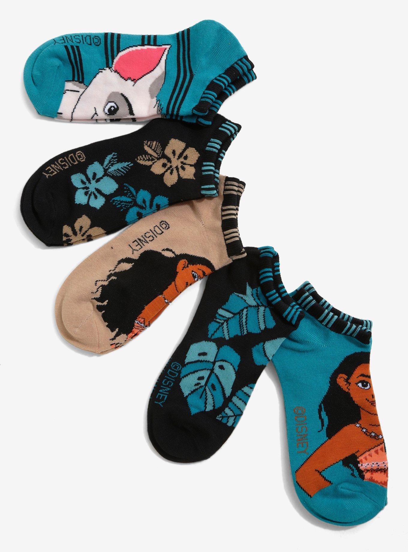 Disney Moana No-Show Socks 5 Pair, , alternate