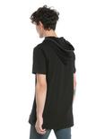 KDNK Black Short-Sleeved Zipper Detail Hoodie, , alternate