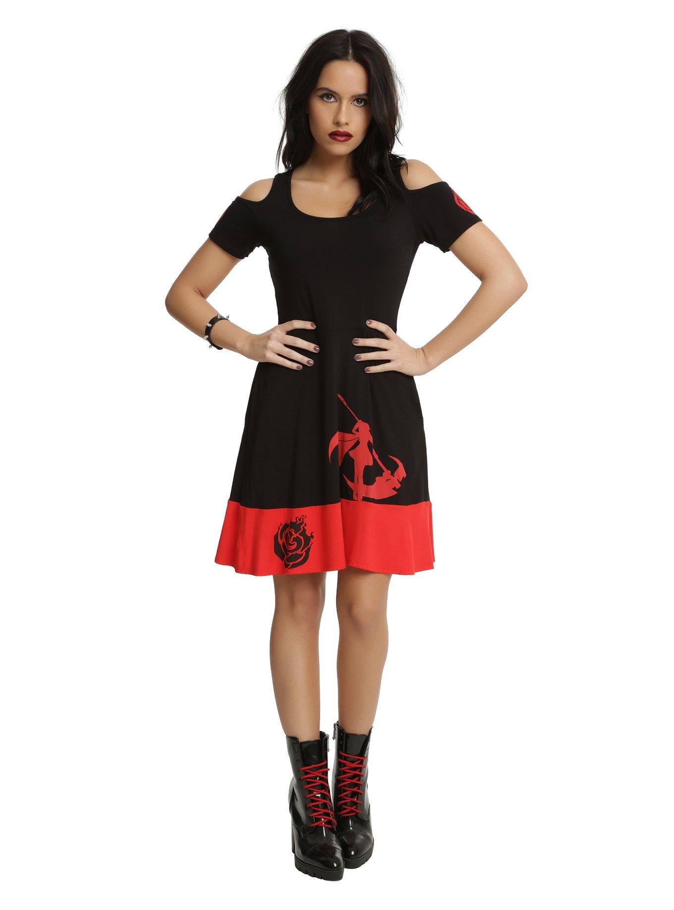 RWBY Ruby Rose Scythe Cold Shoulder Dress, , alternate