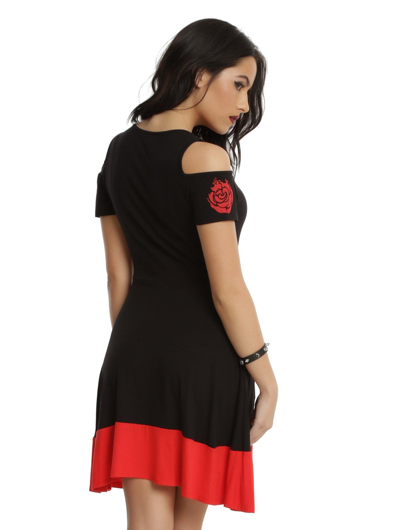 RWBY Ruby Rose Scythe Cold Shoulder Dress, , alternate