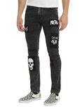 XRay Jeans 30" Inseam Grey Wash With Patches Super Skinny Jeans, , alternate