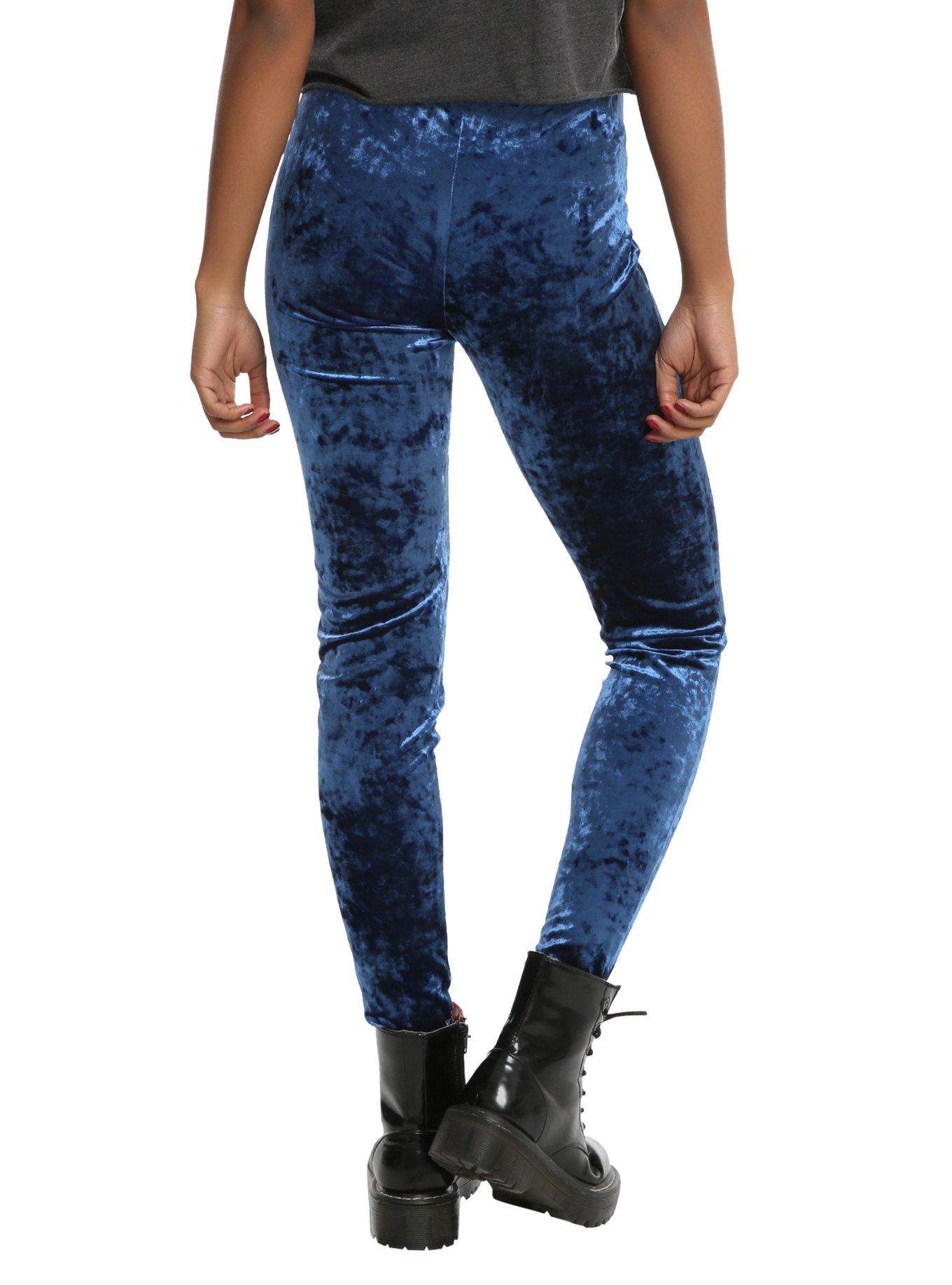 Blackheart Blue Velvet Leggings, , alternate