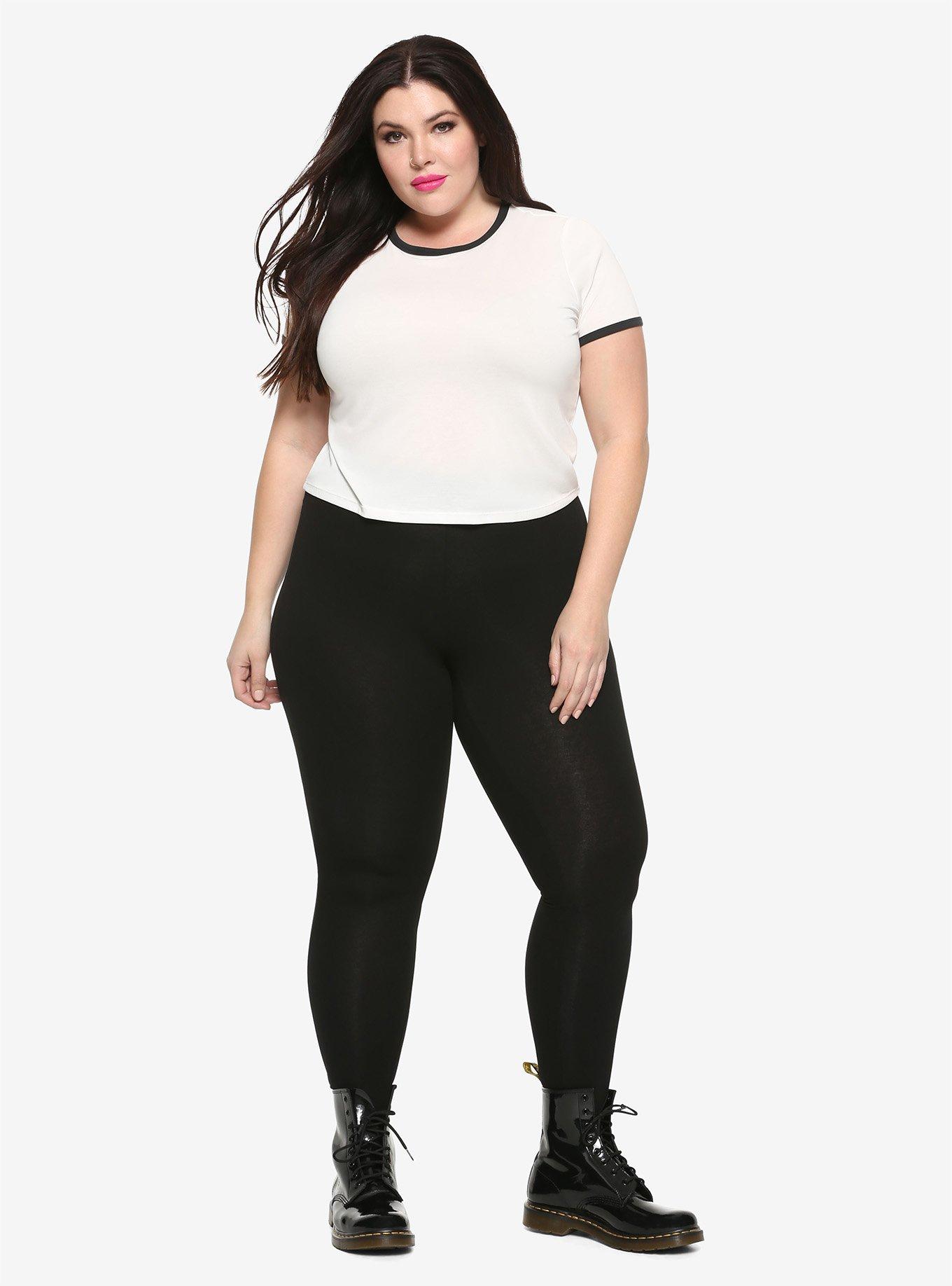 Blackheart Black Leggings Plus Size, BLACK, alternate