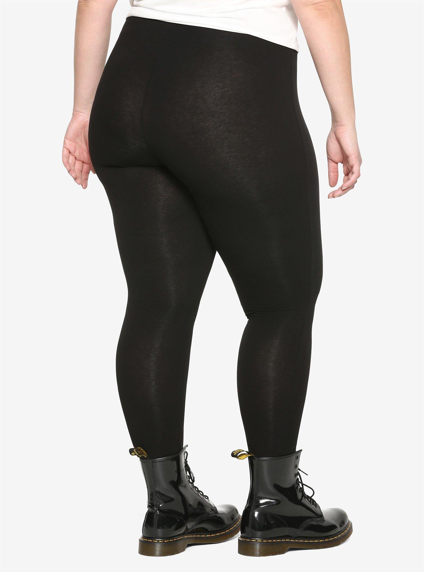 Blackheart Black Leggings Plus Size, BLACK, alternate