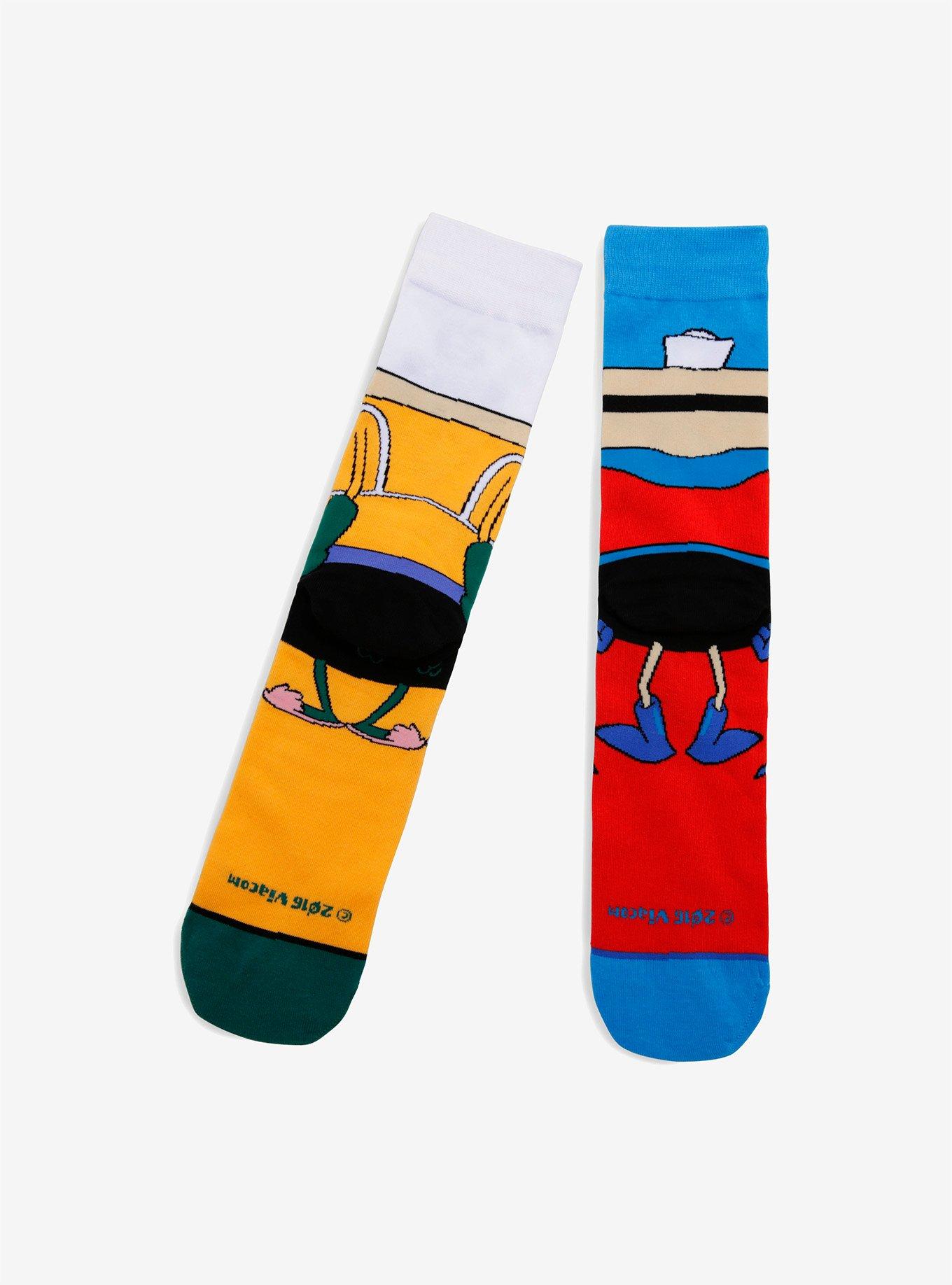 Odd Sox SpongeBob Mermaid Man & Barnacle Boy Crew Socks, , alternate