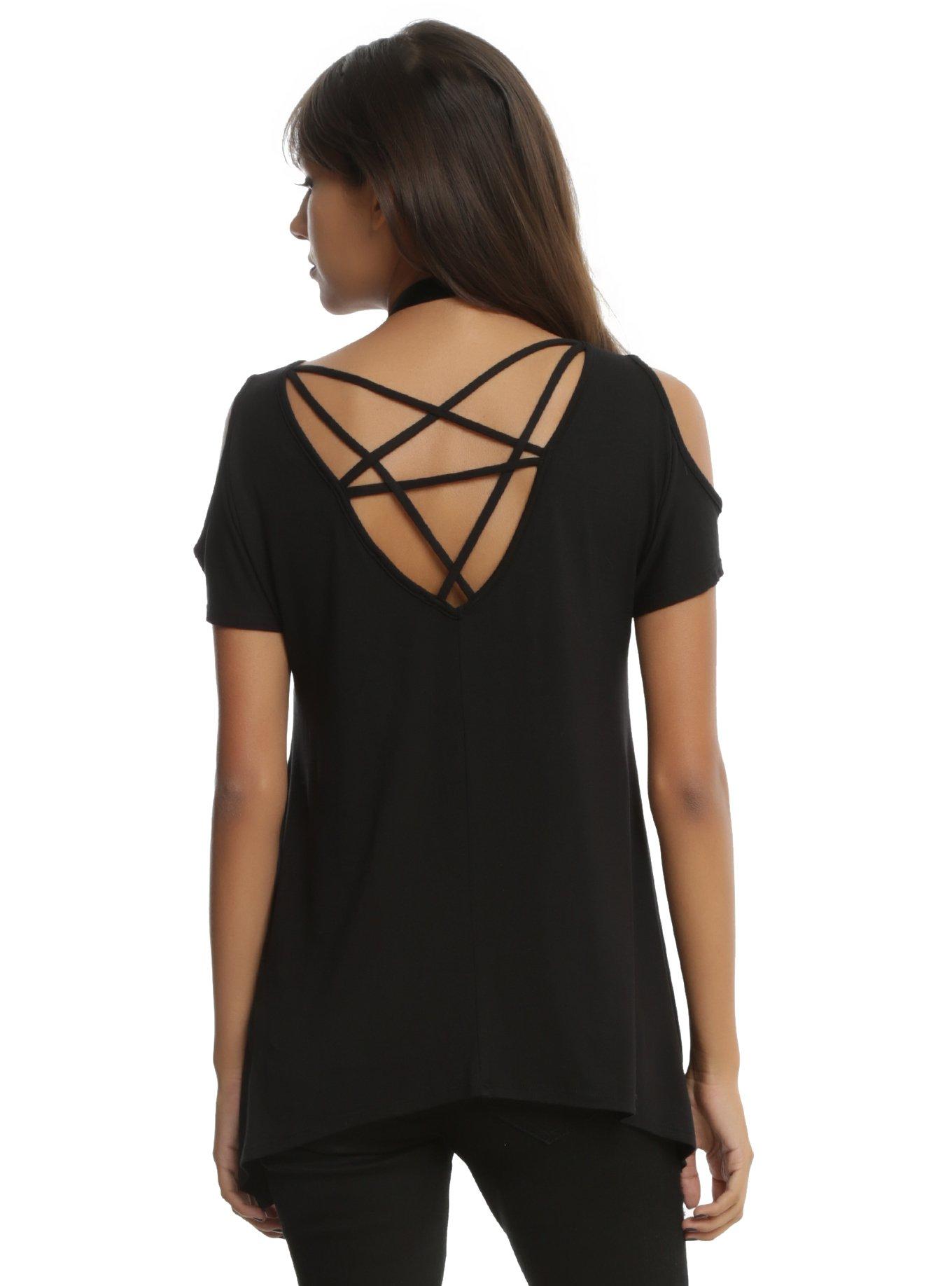 American Horror Story: Coven Wednesdays Girls Cold Shoulder Top, , alternate