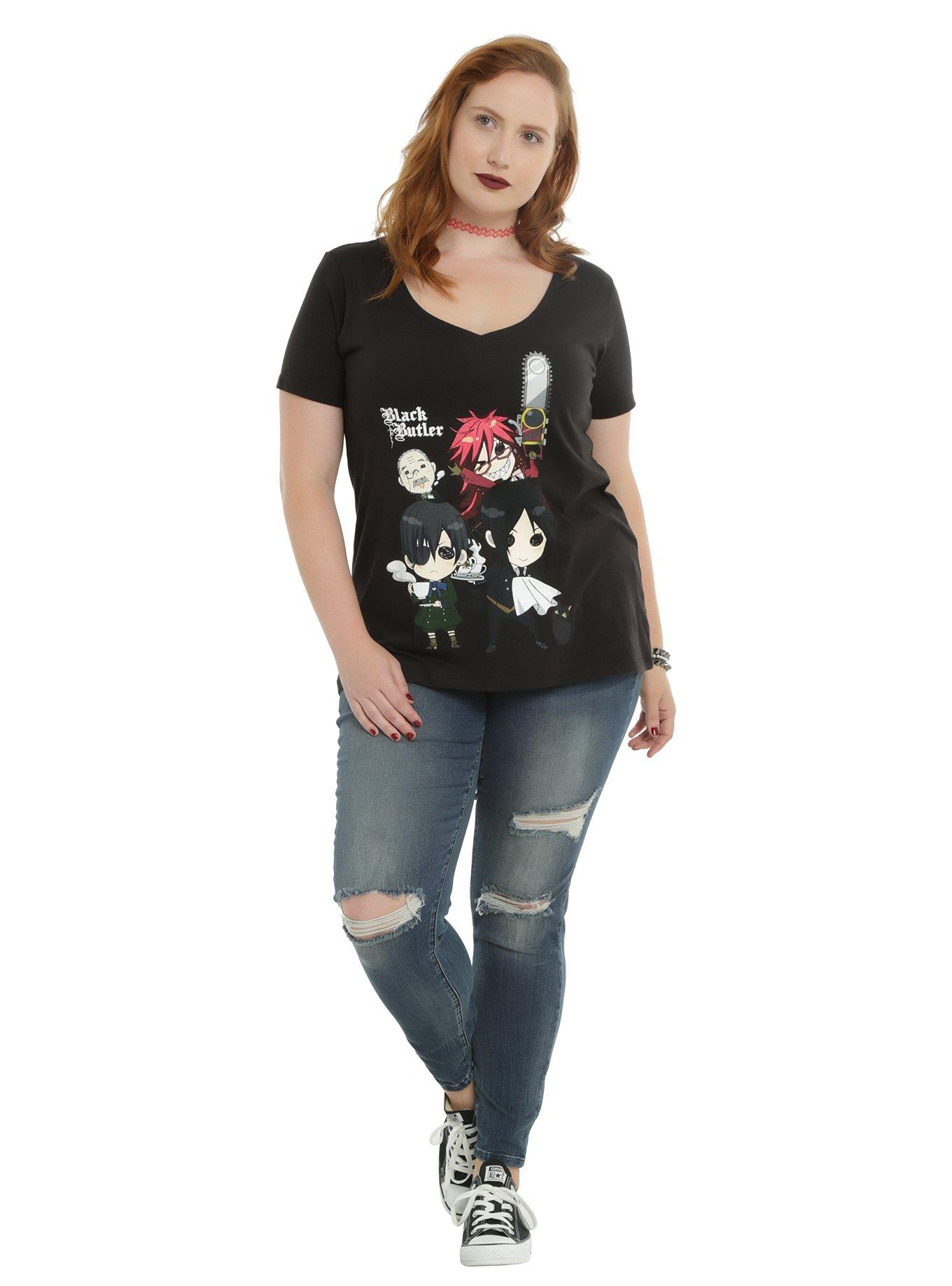 Black Butler Chibi Group Girls T-Shirt Plus Size, , alternate