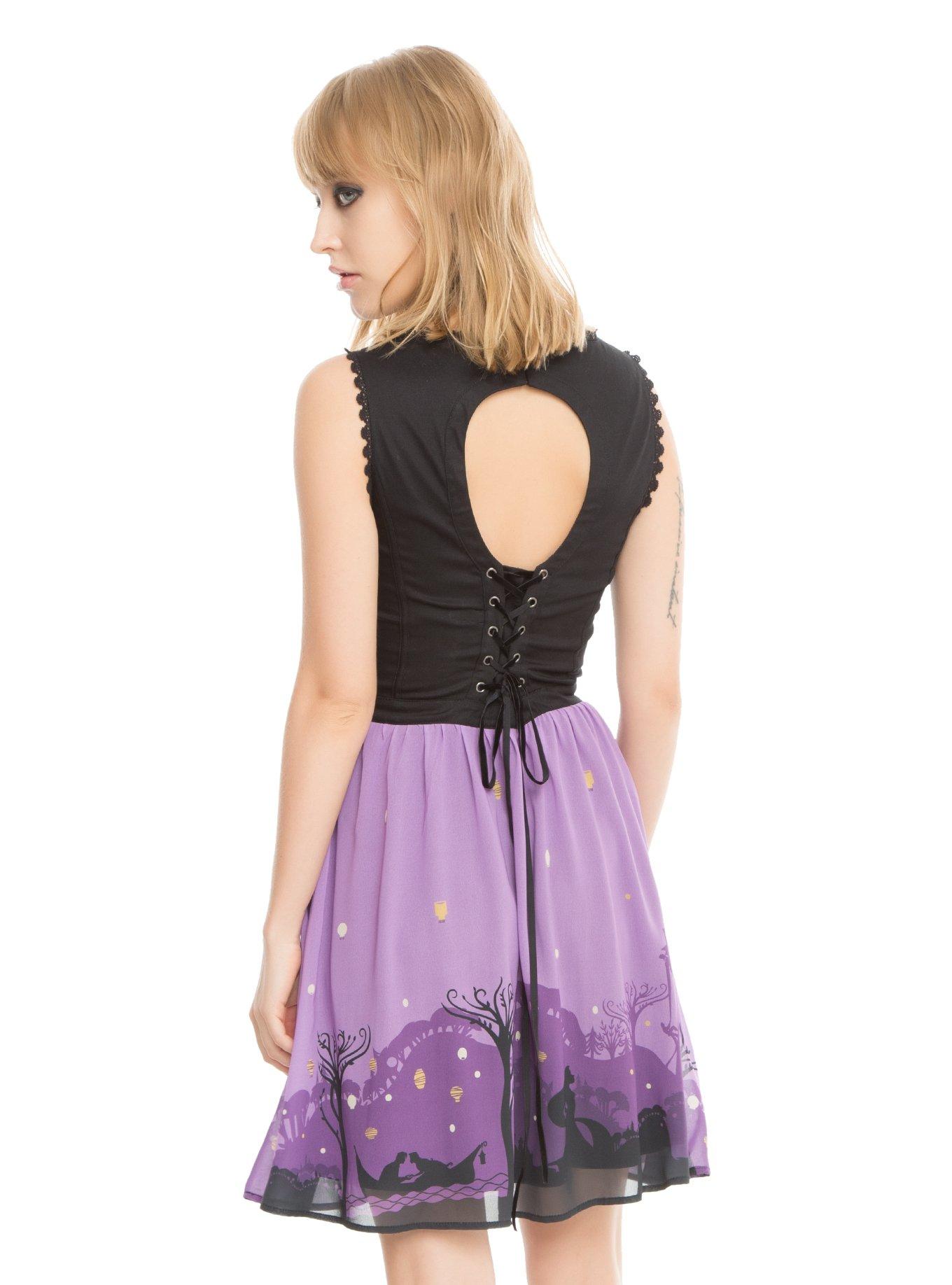 Disney Tangled Border Print Dress, , alternate