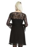 Black Lace Bell Sleeve Chiffon Dress, , alternate