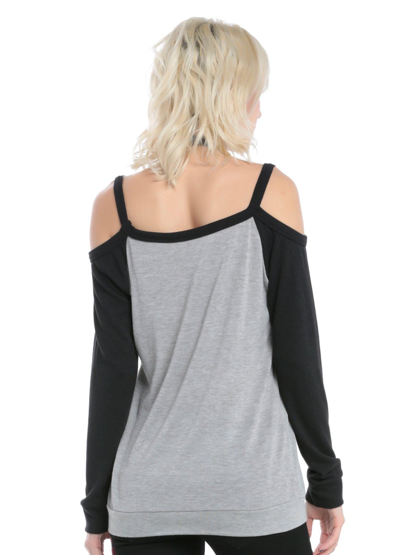 American Horror Story You Died Loved Girls Cold Shoulder Top, , alternate