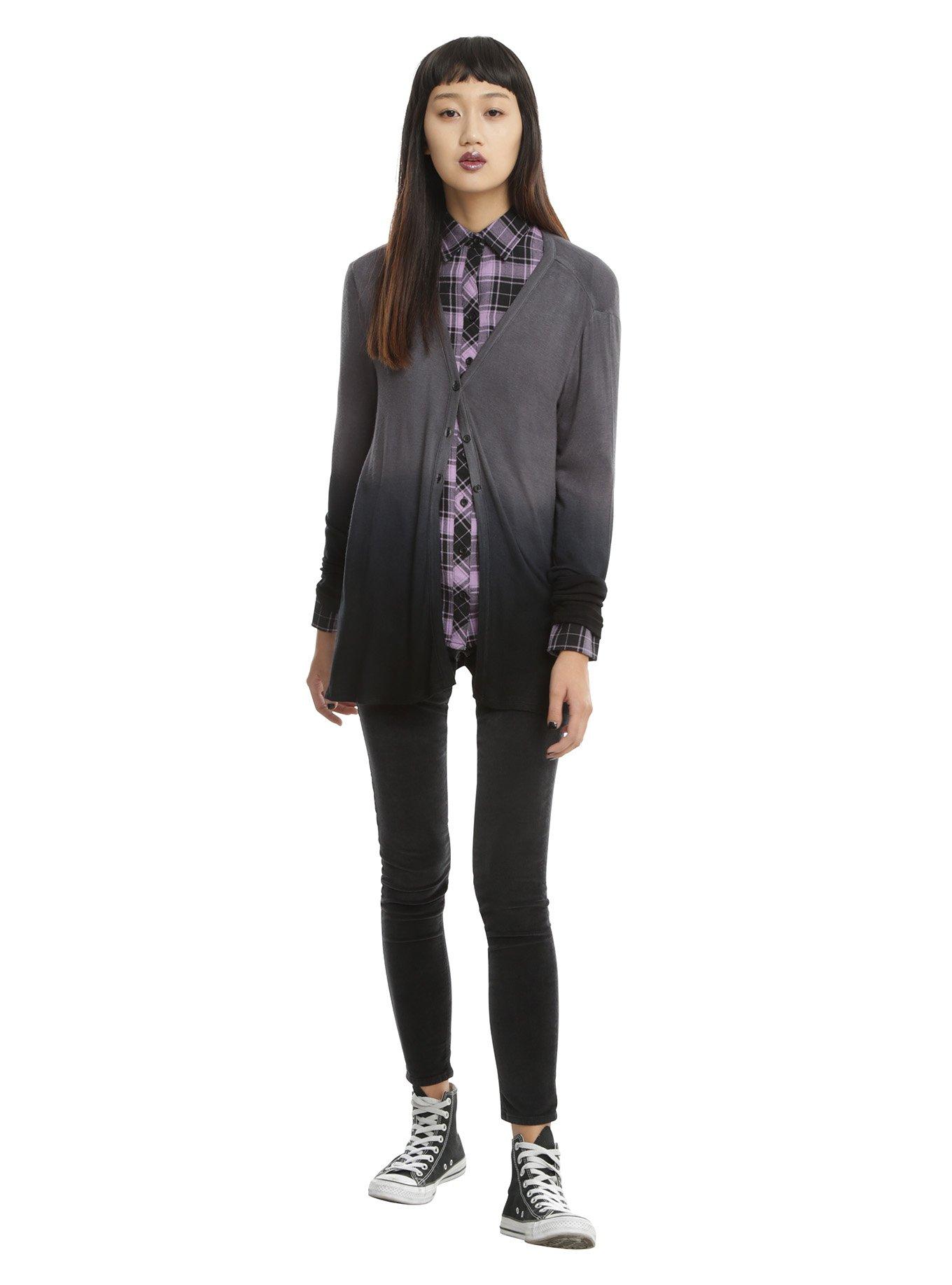 Grey & Black Ombre Girls Cardigan, , alternate - view 3