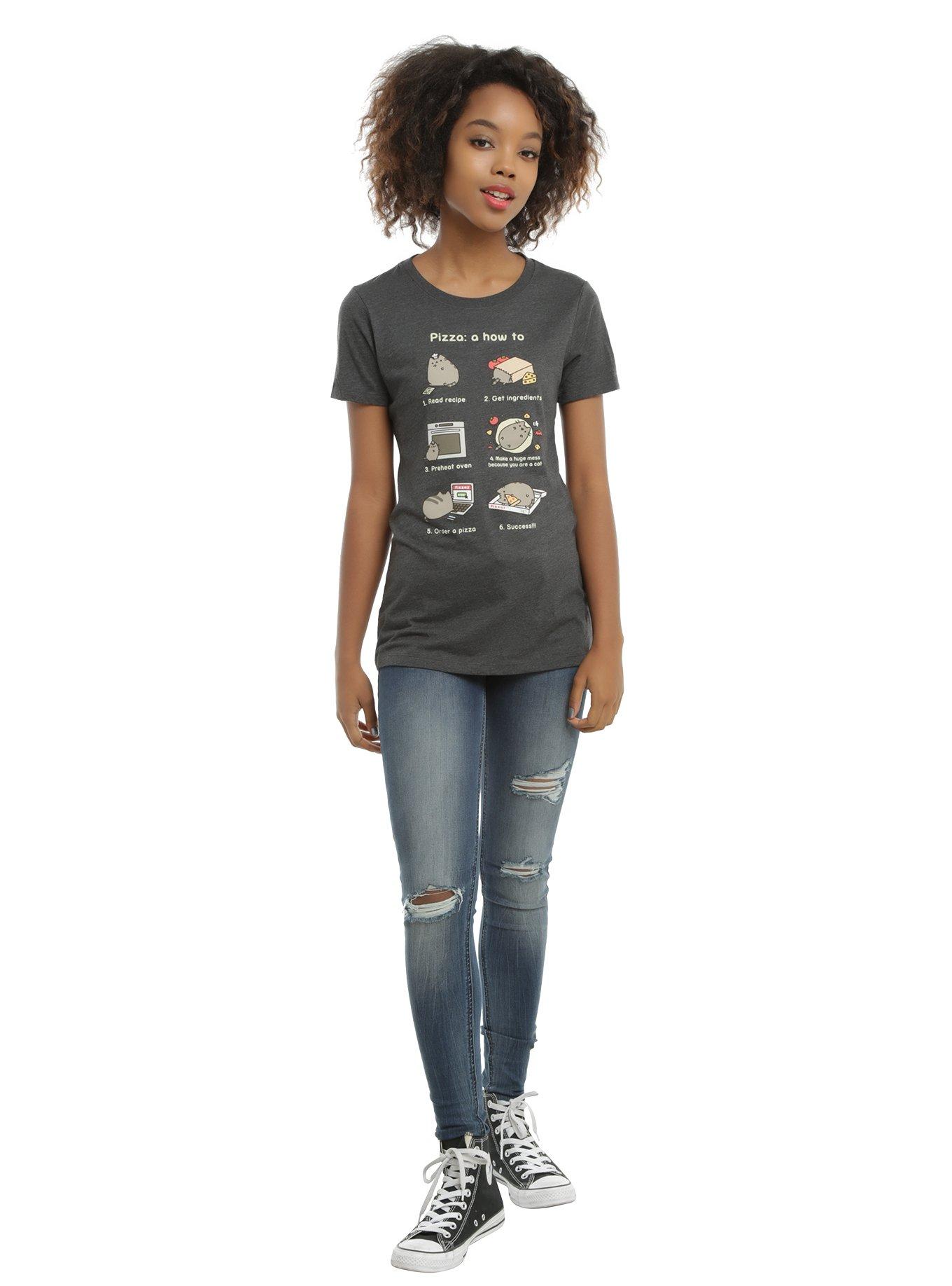 Pusheen Pizza Instruction Girls T-Shirt, , alternate