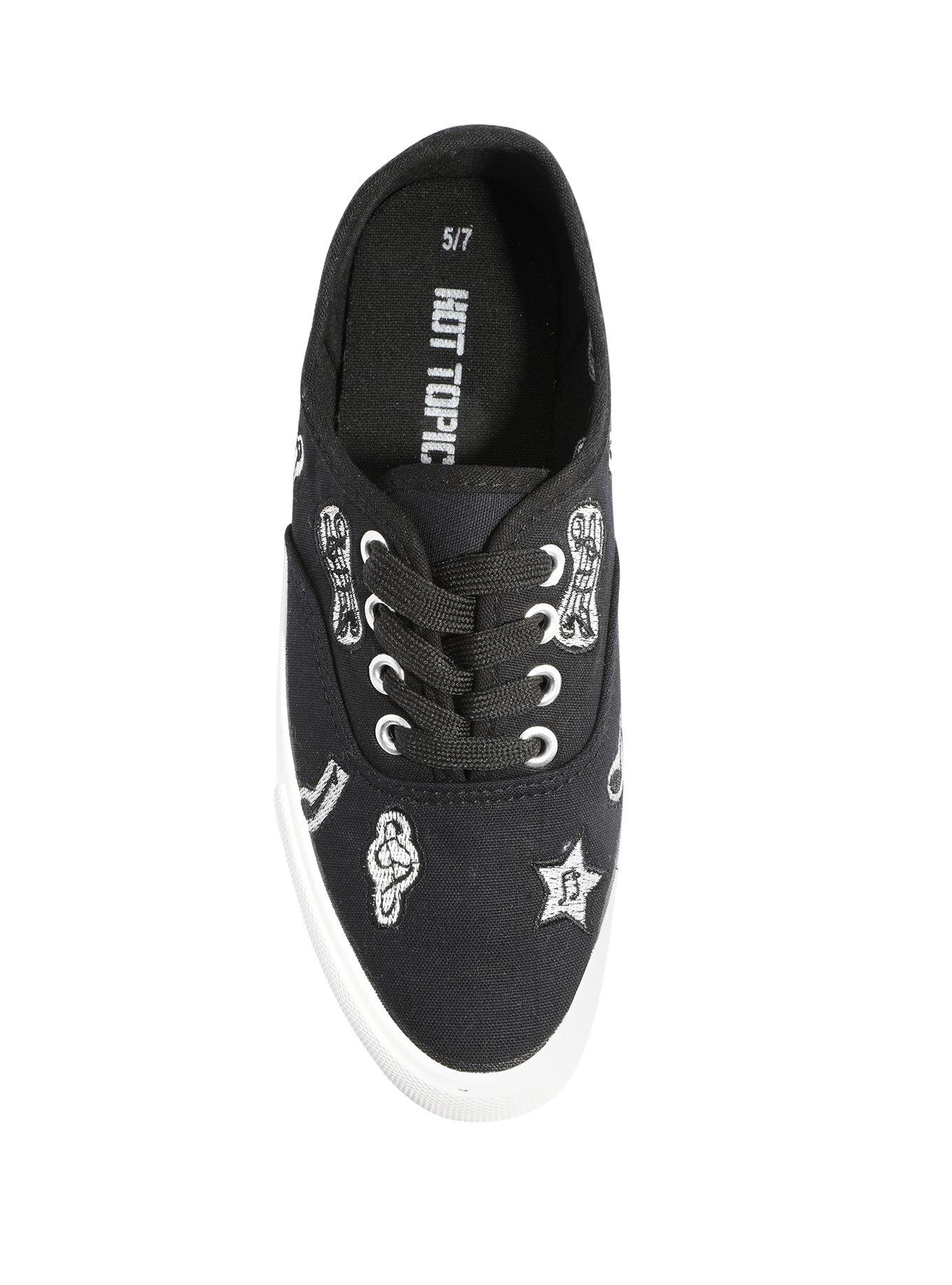 Music Note Lace-Up Sneakers, , alternate