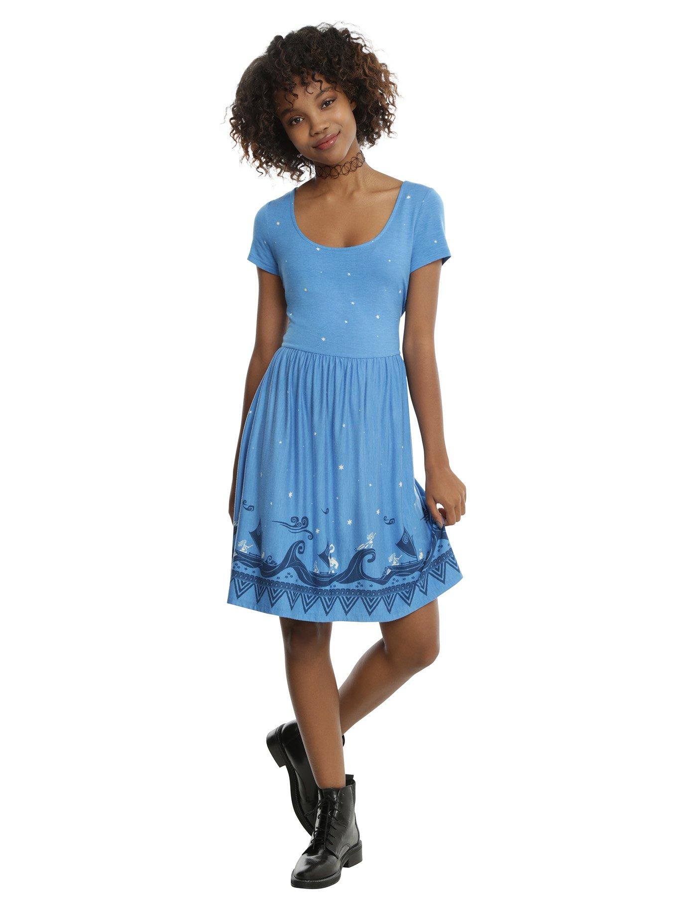 Disney Moana Border Print Dress, , alternate