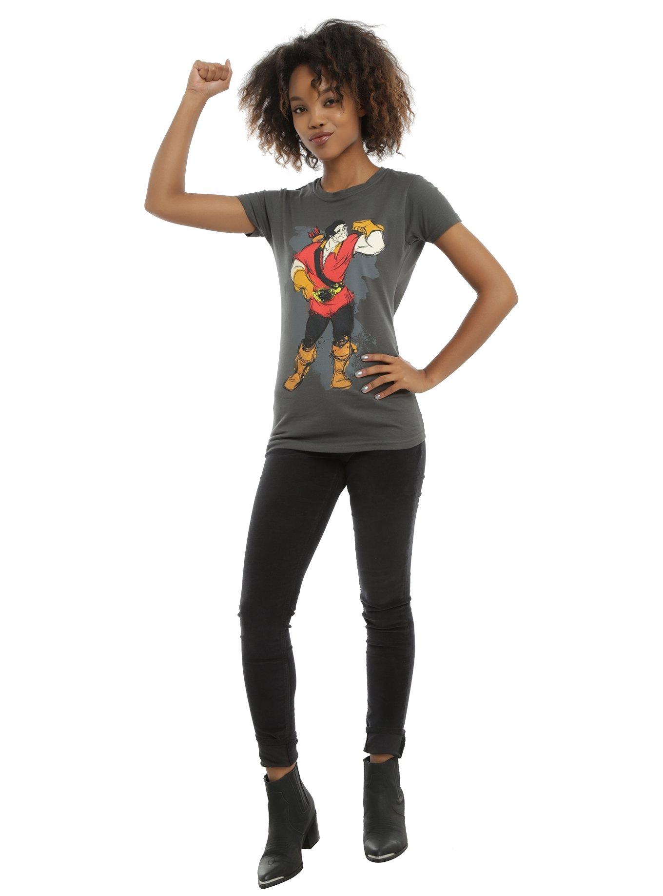 Disney Beauty And The Beast Gaston Girls T-Shirt, , alternate