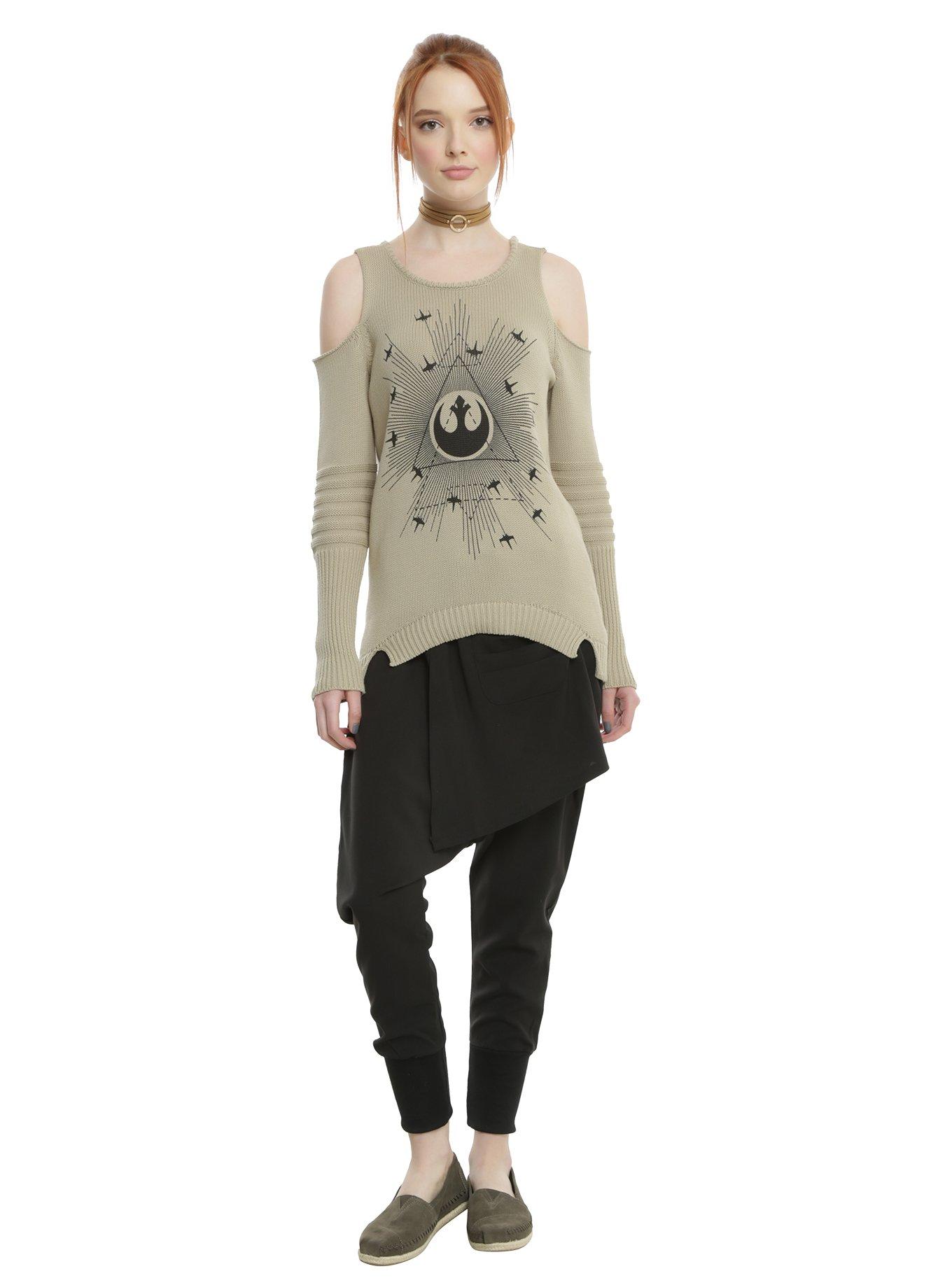 Star Wars Rogue One Rebel Girls Cold Shoulder Sweater, , alternate