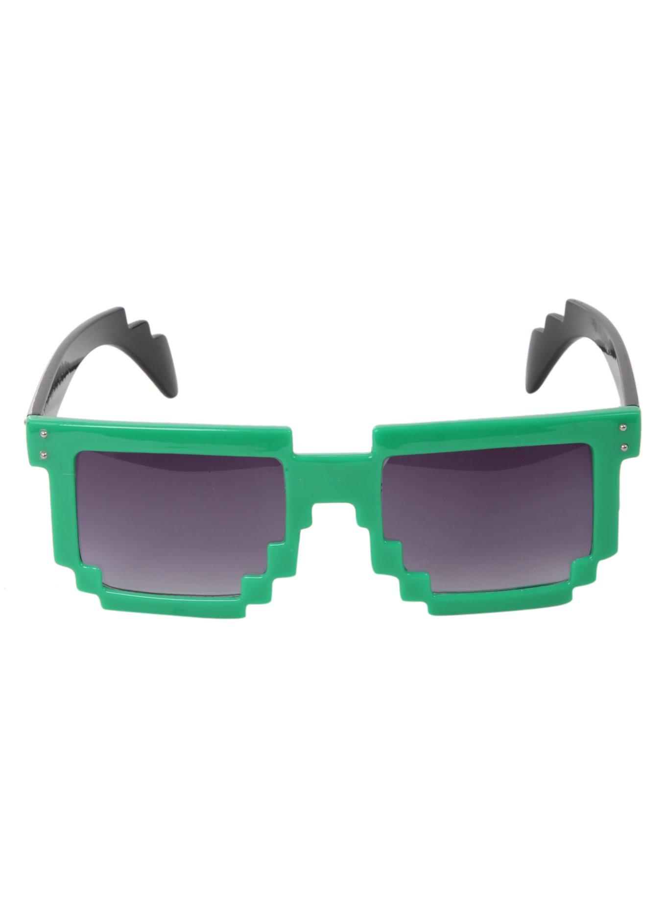 Green Black 8-Bit Sunglasses, , alternate
