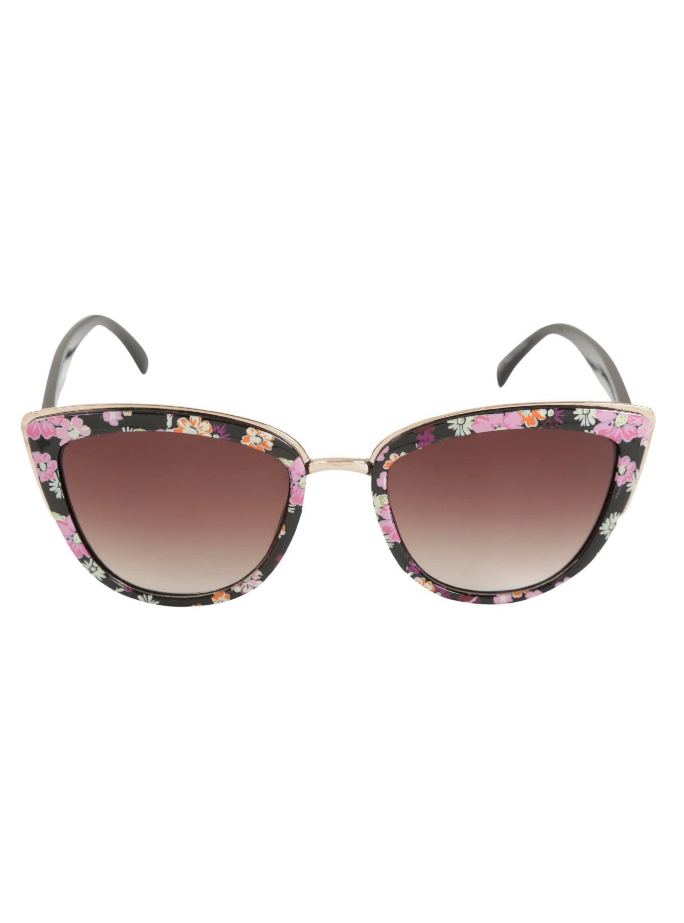 Floral Smoky Cat Eye Sunglasses, , alternate
