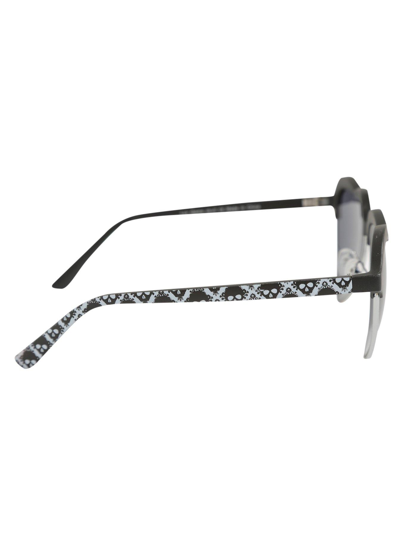 Matte Black Skull Heart Sunglasses, , alternate