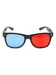 3D Black Retro Glasses, , alternate