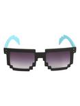 Black And Blue 8-Bit Smooth Touch Sunglasses, , alternate
