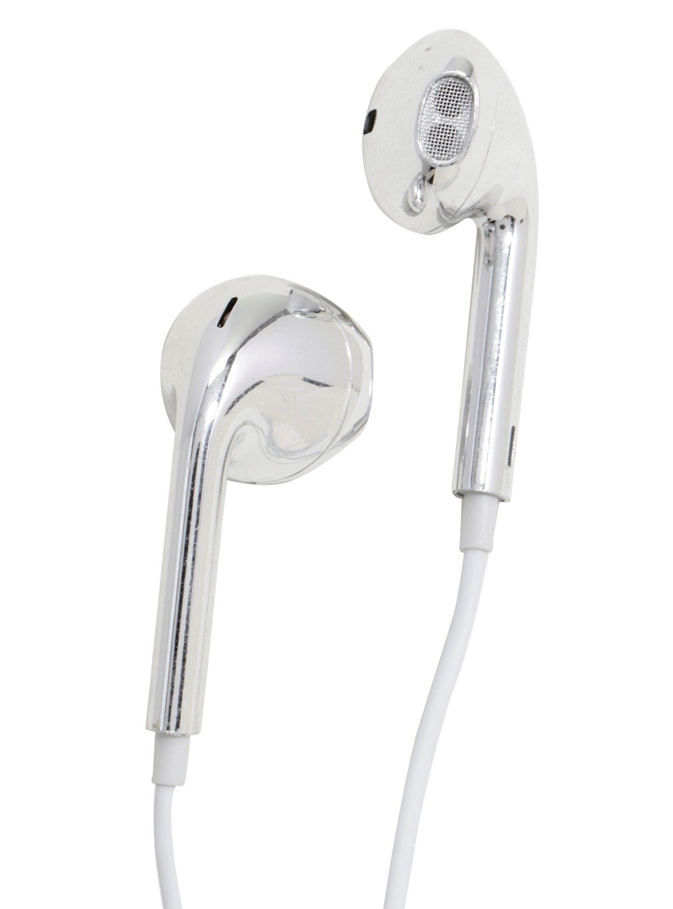 MiCase Metallic Silver Earbuds, , alternate