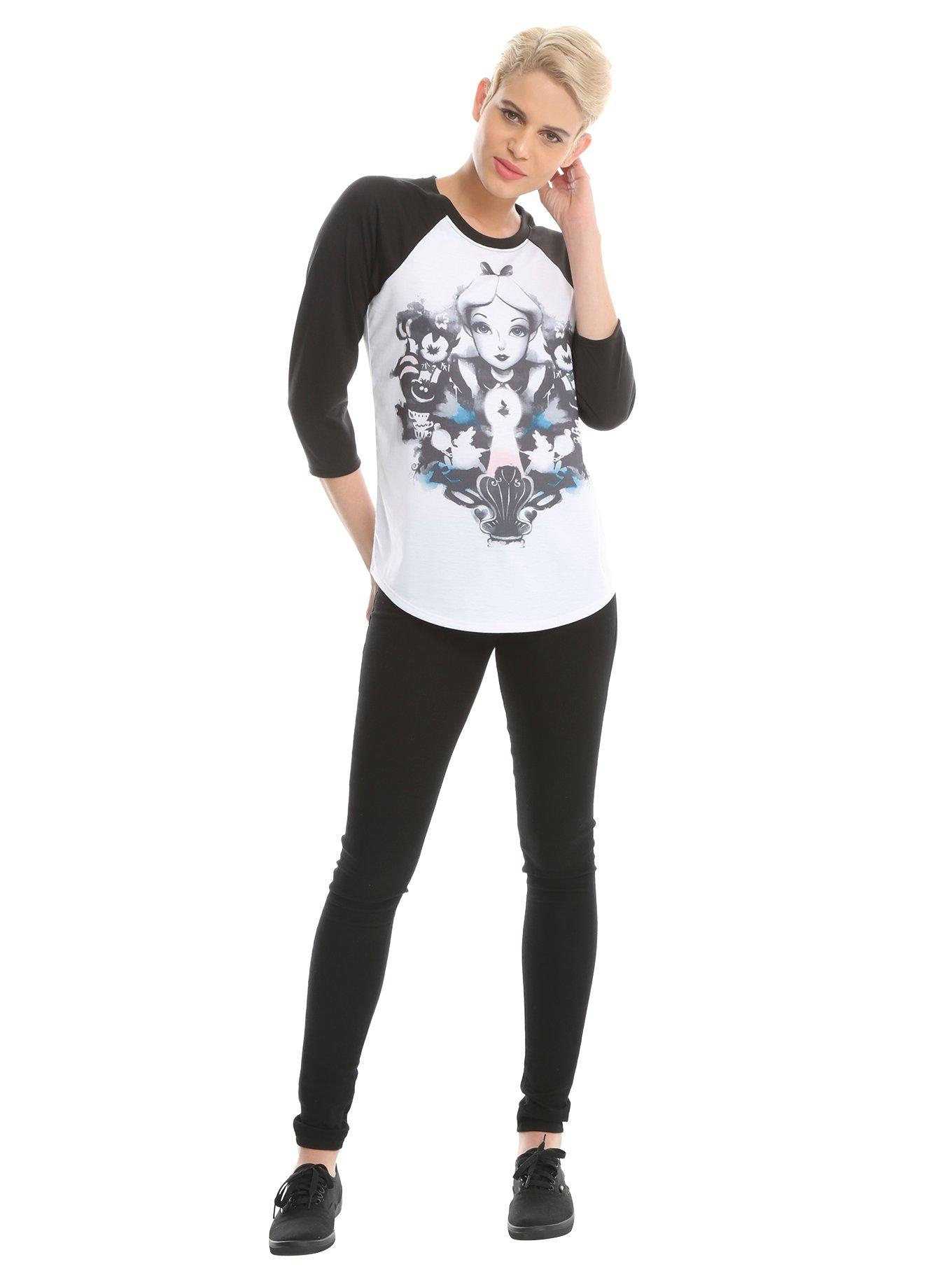 Disney Alice In Wonderland Watercolor Girls Raglan, , alternate