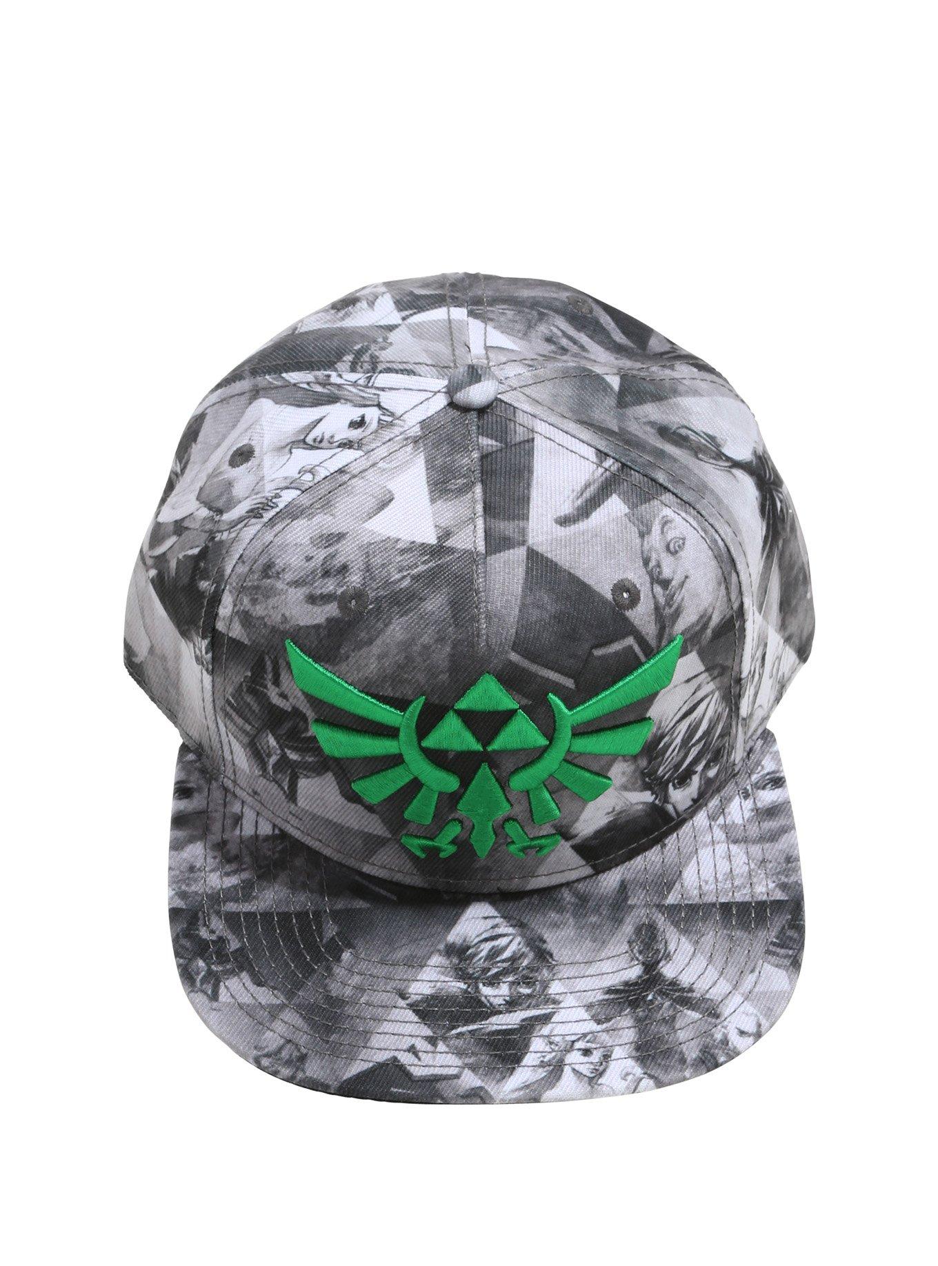 The Legend Of Zelda Prism Green Logo Snapback Hat, , alternate