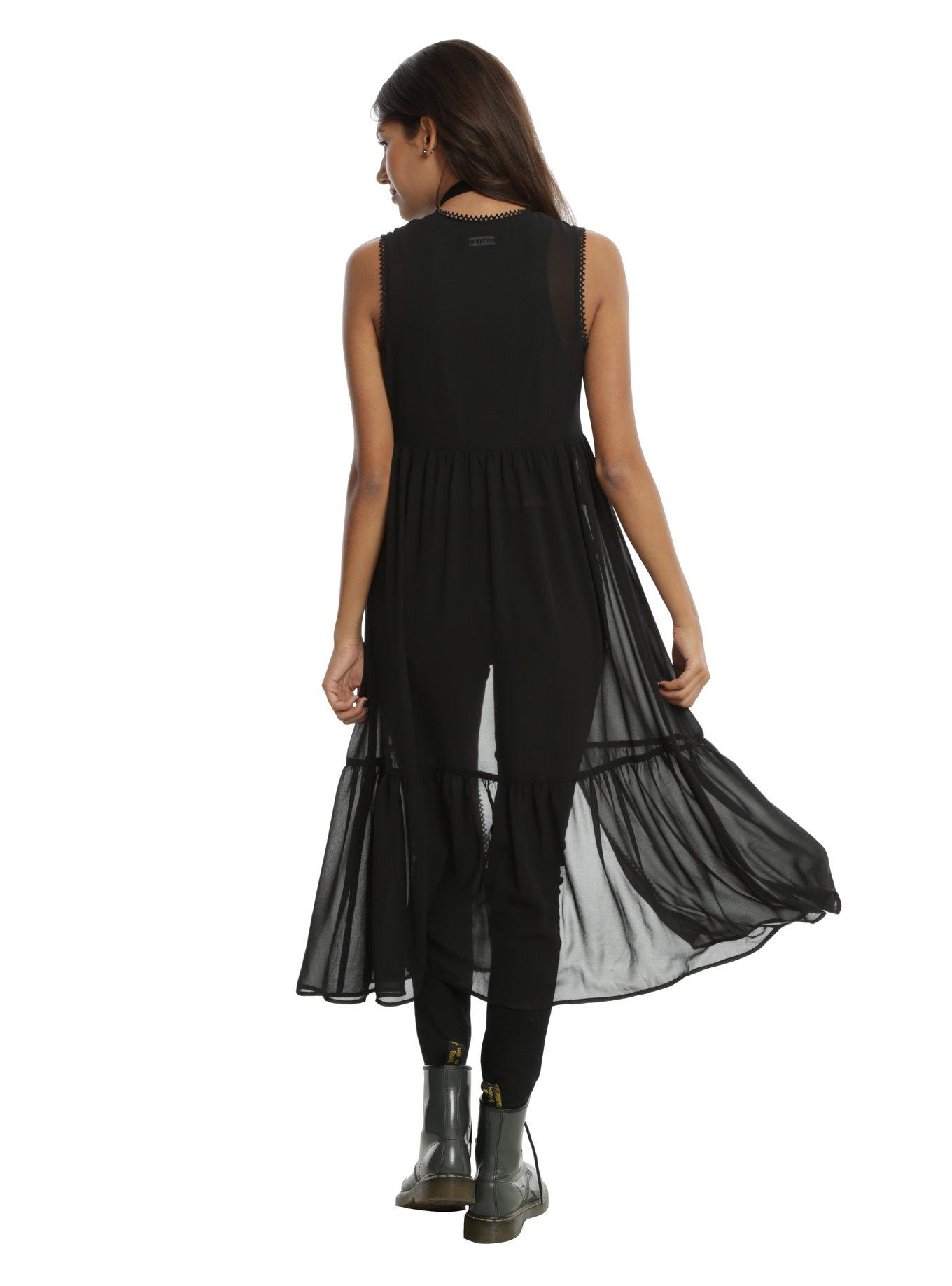 Black Chiffon Duster, , alternate