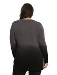Grey & Black Ombre Girls Cardigan Plus Size, , alternate