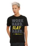 Son Of Zorn Work Hard Slay Hard T-Shirt, BLACK, alternate