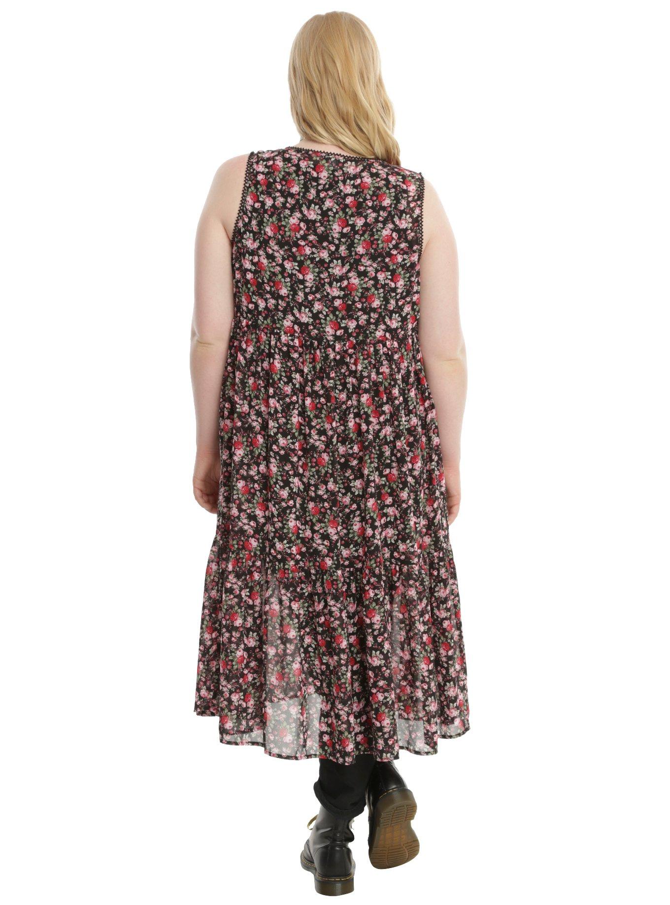 Floral Chiffon Duster Plus Size, , alternate
