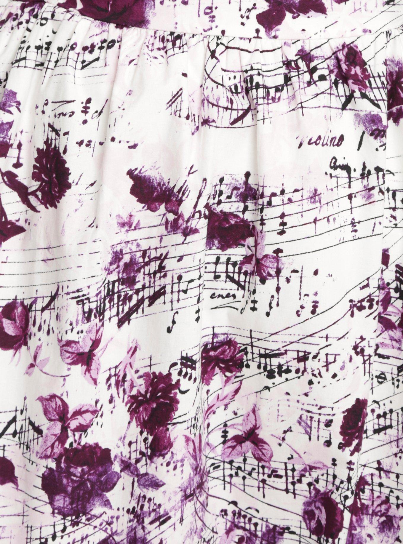 Rose Music Note Dress Plus Size, , alternate